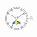 Movimento Miyota 6P24, 10 1/2, 3 sfere, con fasi lunari, multifunzione