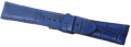 Cinturino in vera pelle st.Alligatore Semilucido tamponato a mano, per orologi vintage blu rlx mm.22
