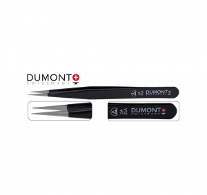 Pinzetta Dumont n.3 DUMOXEL antimagnetica con rivestimento. Swiss Made