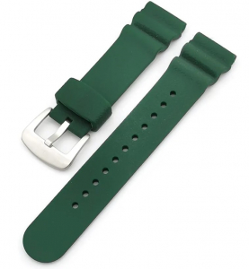 Cinturino per orologio da sub in silicone, compatibile con Seiko colore VERDE SCURO mm.22