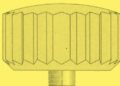 Corona impermeabile colore gialla tubo corto diam tubo 1,60mm, passo 0,90